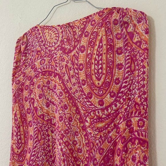 Ralph Lauren 100% Silk Paisley Sleeveless Top Shoulder Pull Strings Size Medium - Picture 6 of 7